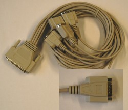 Cable eight times DSub9 male connector with fixing nuts (Terminal type)