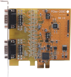 VScom 200Ei PCIex, a 2 Port RS232, RS422/485 PCI Express x1 card, 16C950 UART