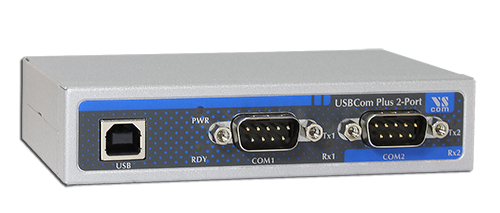 VScom USB-2COM Plus, a double port USB-to-Serial adapter for RS232/422/485