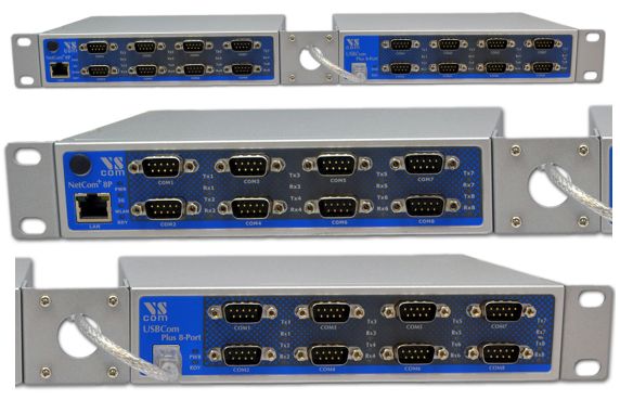 VScom NetCom+ (Plus) 1611, a sixteen port Serial Device Server for Ethernet/TCP to RS232
